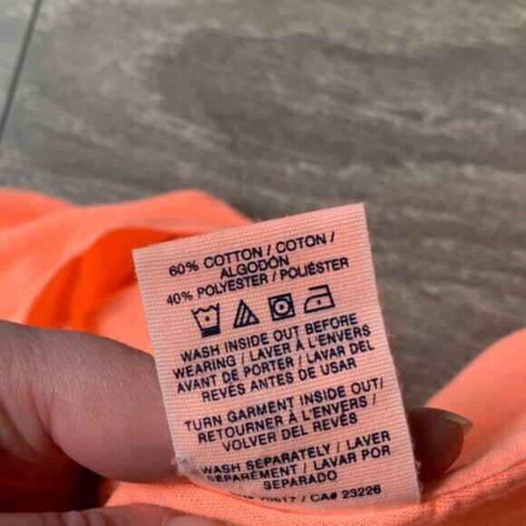 Pink Victoria's Secret Long sleeve T-shirt Burnout Orange Size Large - Picture 6 of 8